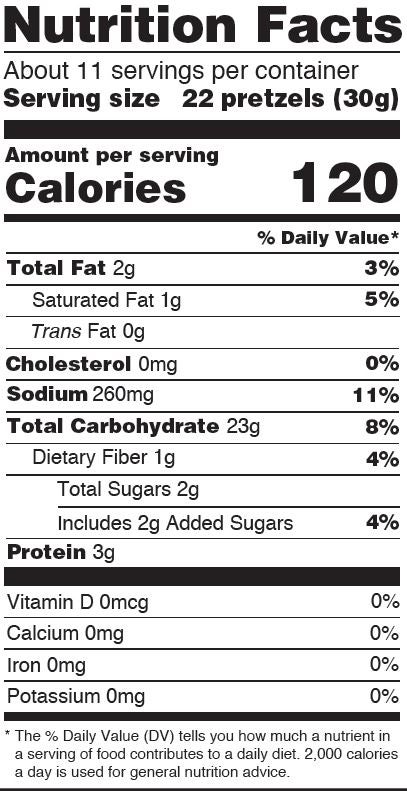 Osem Pretzel Thins Nutrition